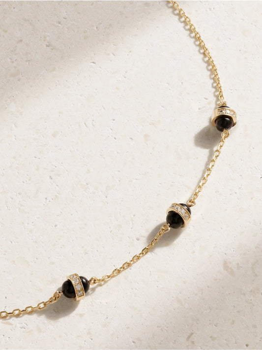 Atoms 18-karat Gold, Enamel And Diamond Necklace