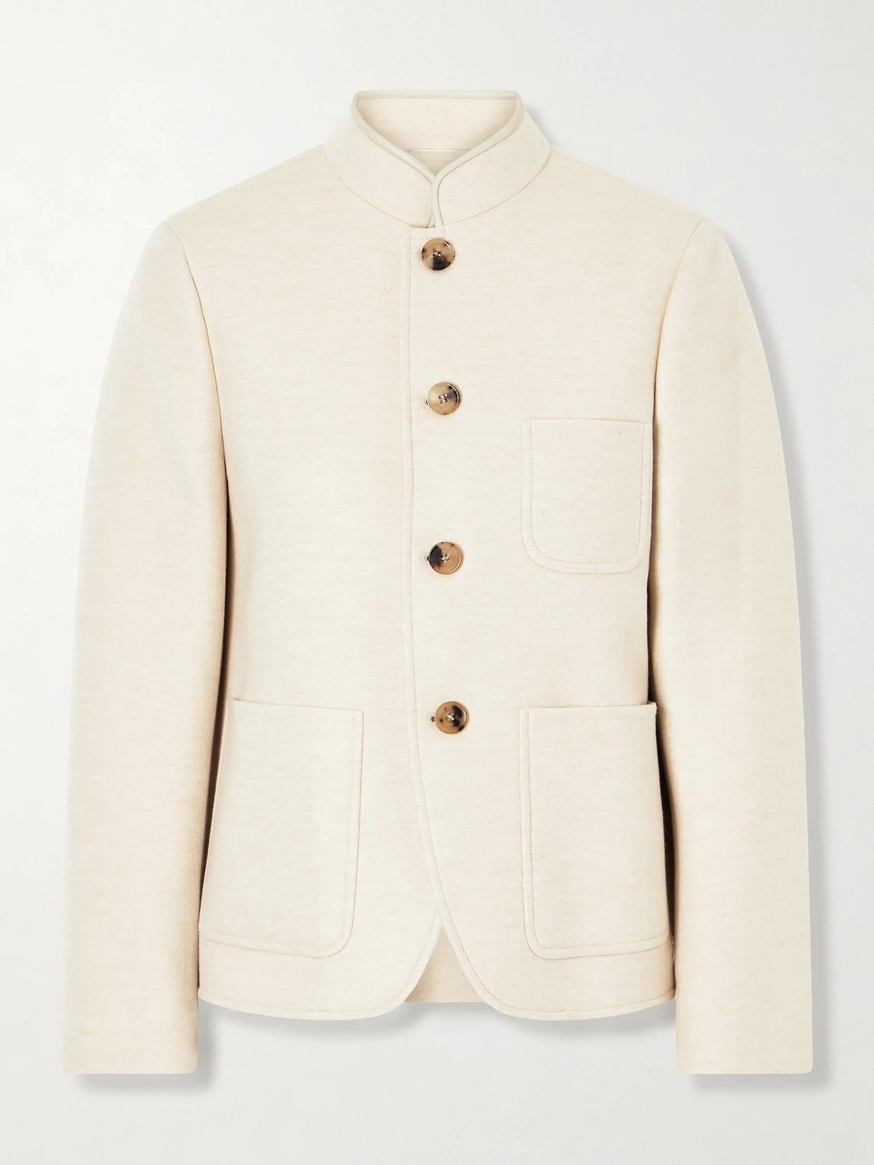 Image of Coats & Jackets. Product name - Spagna Mini Cashmere Jacket in Beige colour by brand - Loro Piana