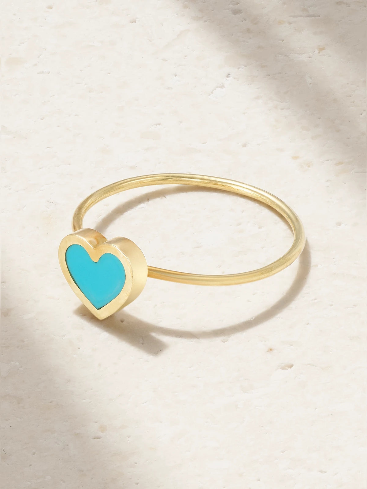 Heart 18-karat Gold Turquoise Ring