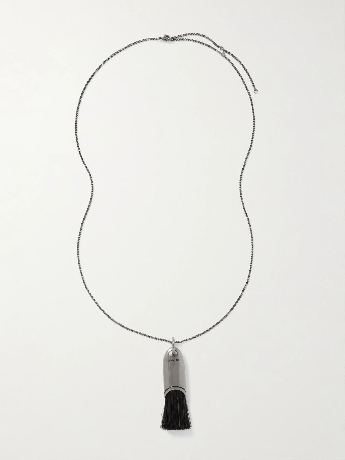 Personal Brush Silver-tone And Horse Hair Necklace