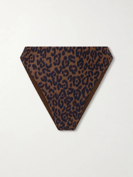 Image of Swimwear. Product name - Mah Leopard-print Bikini Briefs in Leopard print colour by brand - Haight