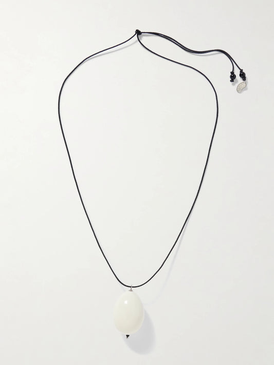Host Porcelain, Silver And Cord Necklace