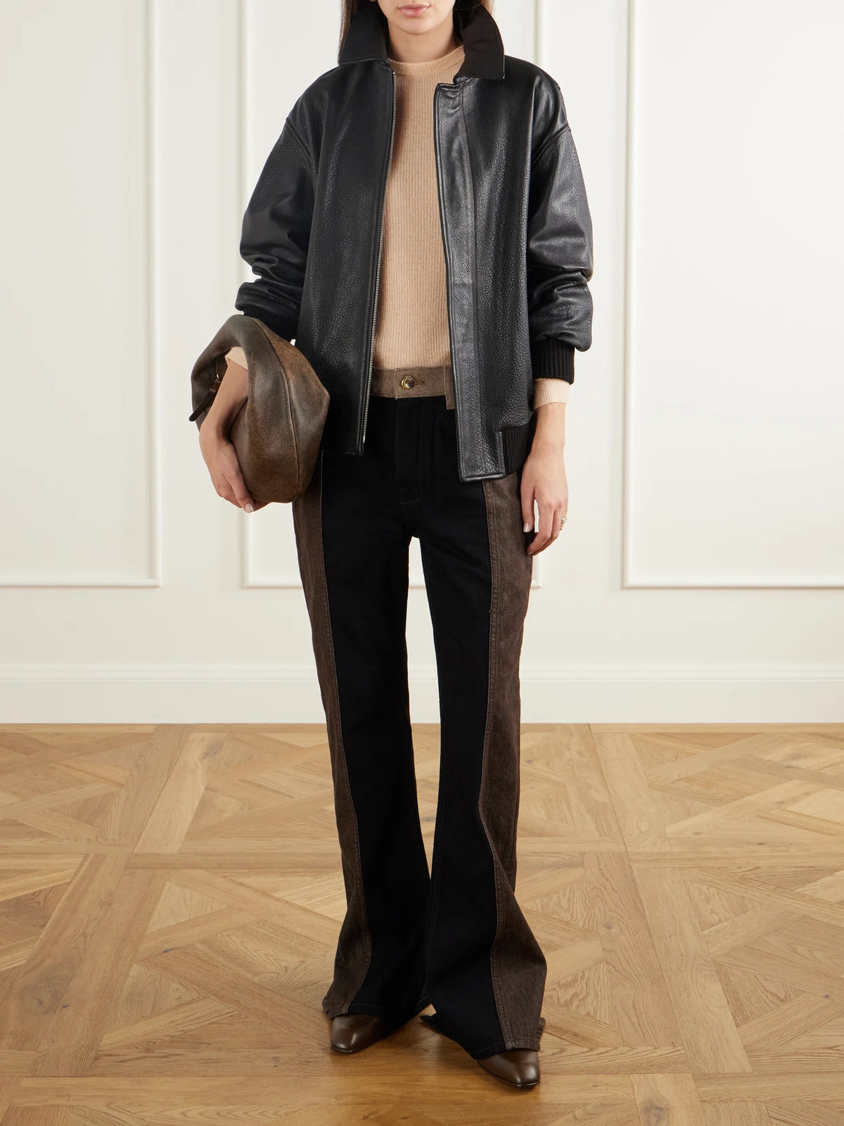 Image of Jeans. Product name - Jane Paneled High-rise Straight-leg Jeans in Multi colour by brand - OSSOU