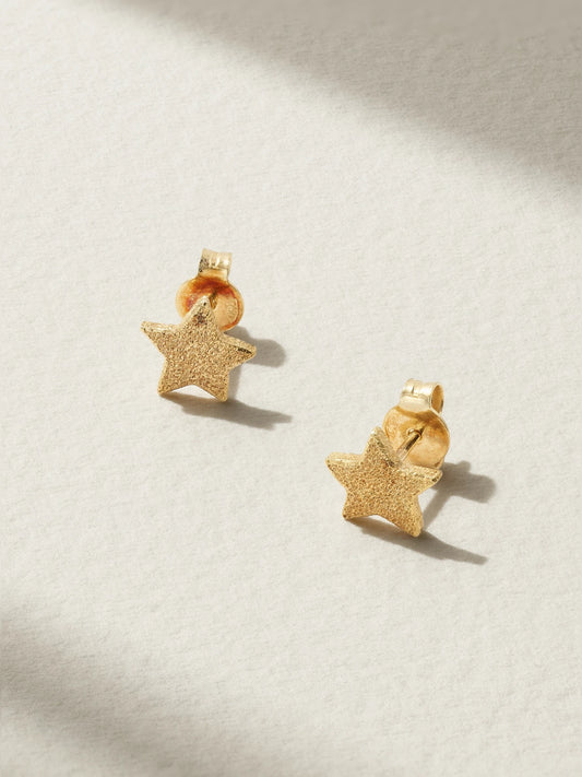 Florentine Finish Superstellar 18-karat Gold Earrings