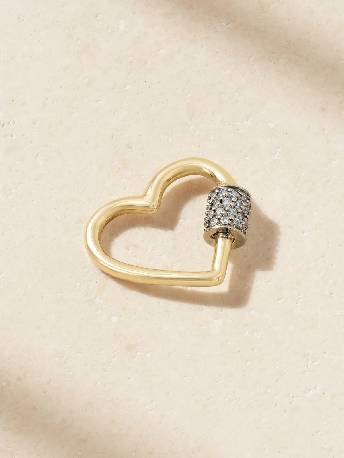 Stoned Baby Heartlock 14-karat Gold Diamond Pendant