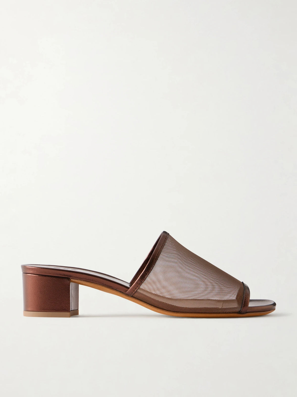 Sophie Leather-trimmed Mesh Mules