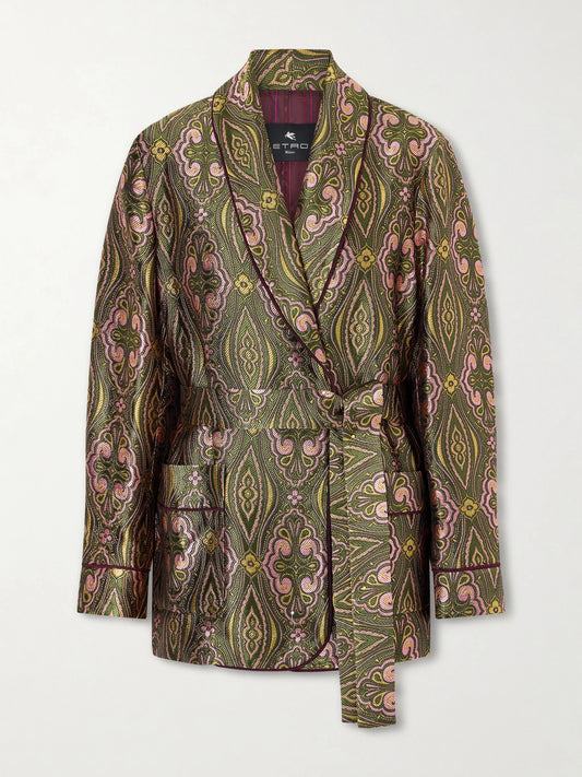 Metallic Jacquard Crepe Blazer