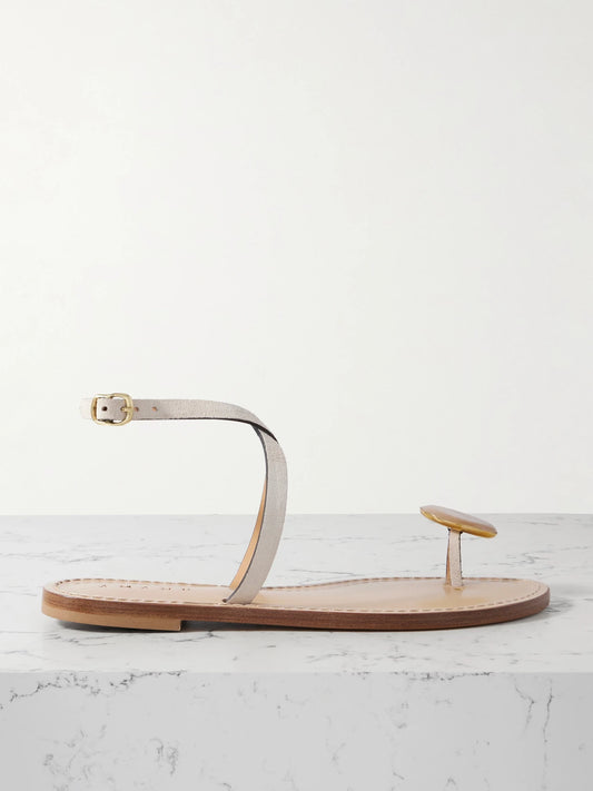 The Kigali Embellished Suede Sandals