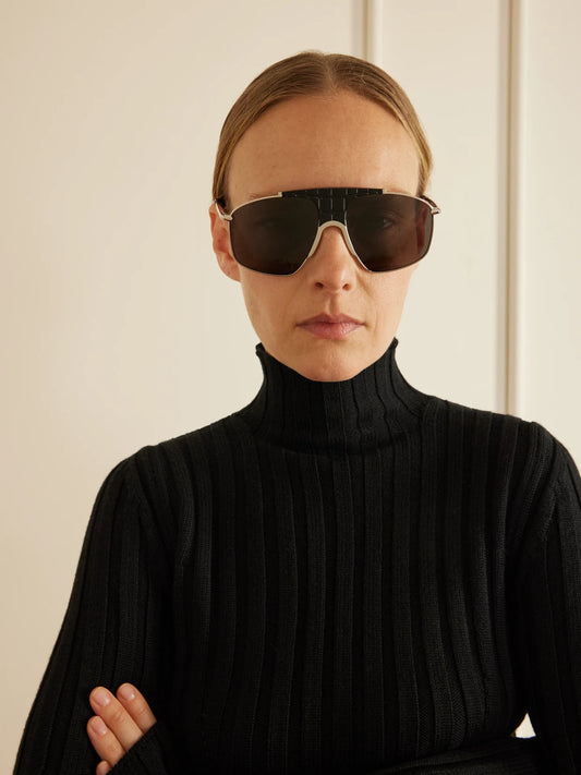 Image of Sunglasses. Product name - Aviator-style Silver-tone And Acetate Sunglasses in Multi colour by brand - Alaïa
