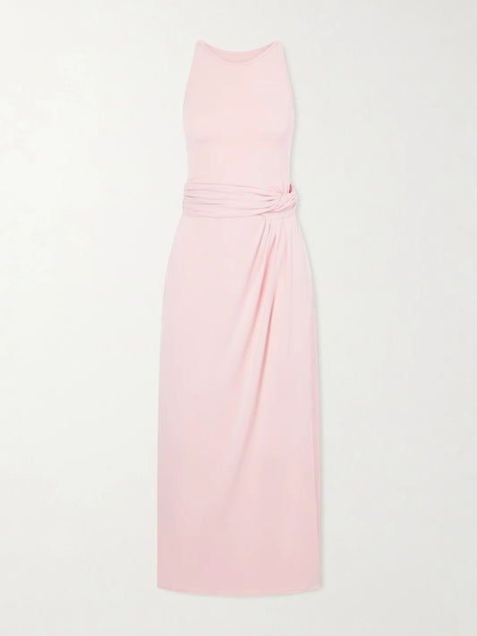 Image of Dresses. Product name - Stretch-jersey Midi Dress in Pastel pink colour by brand - Another Tomorrow