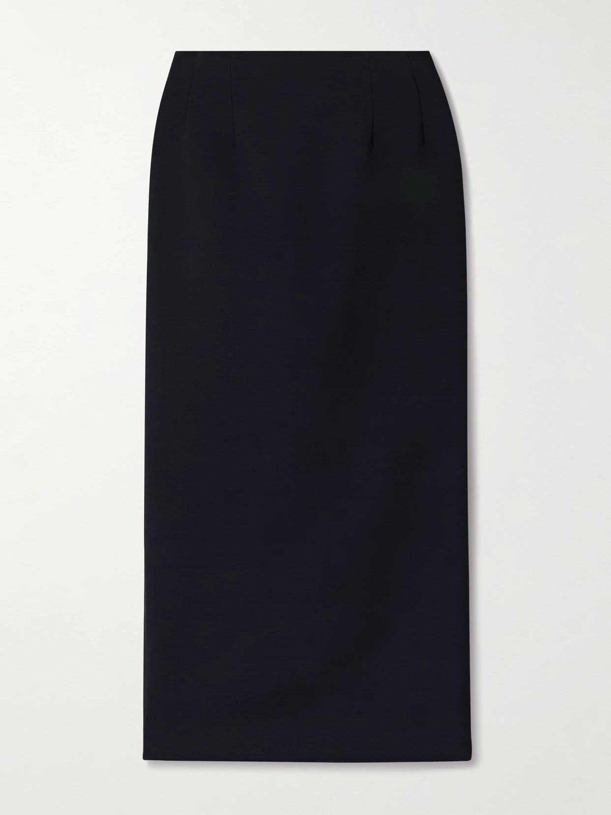 Image of a model wearing Skirts. Product name - Talor Wool Midi Skirt in Navy colour by brand - The Row