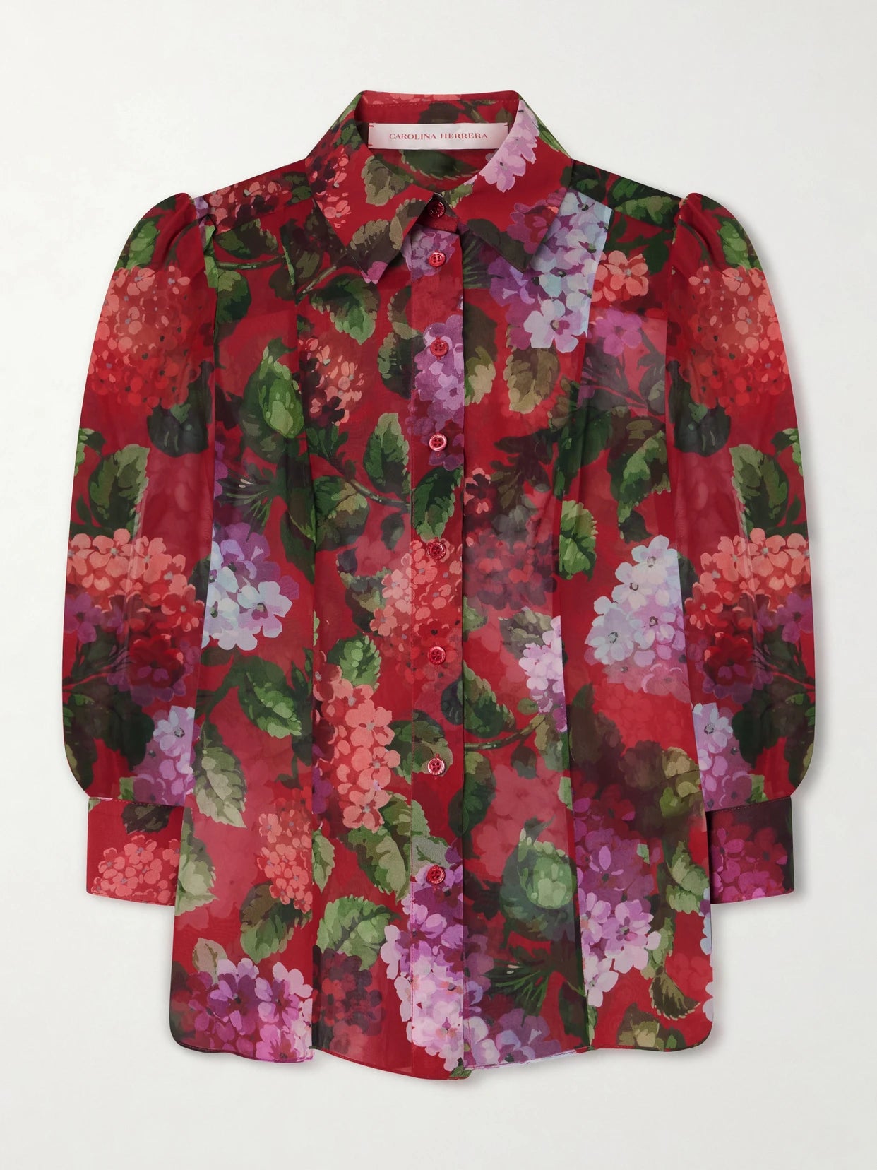 Floral-print Silk-chiffon Blouse