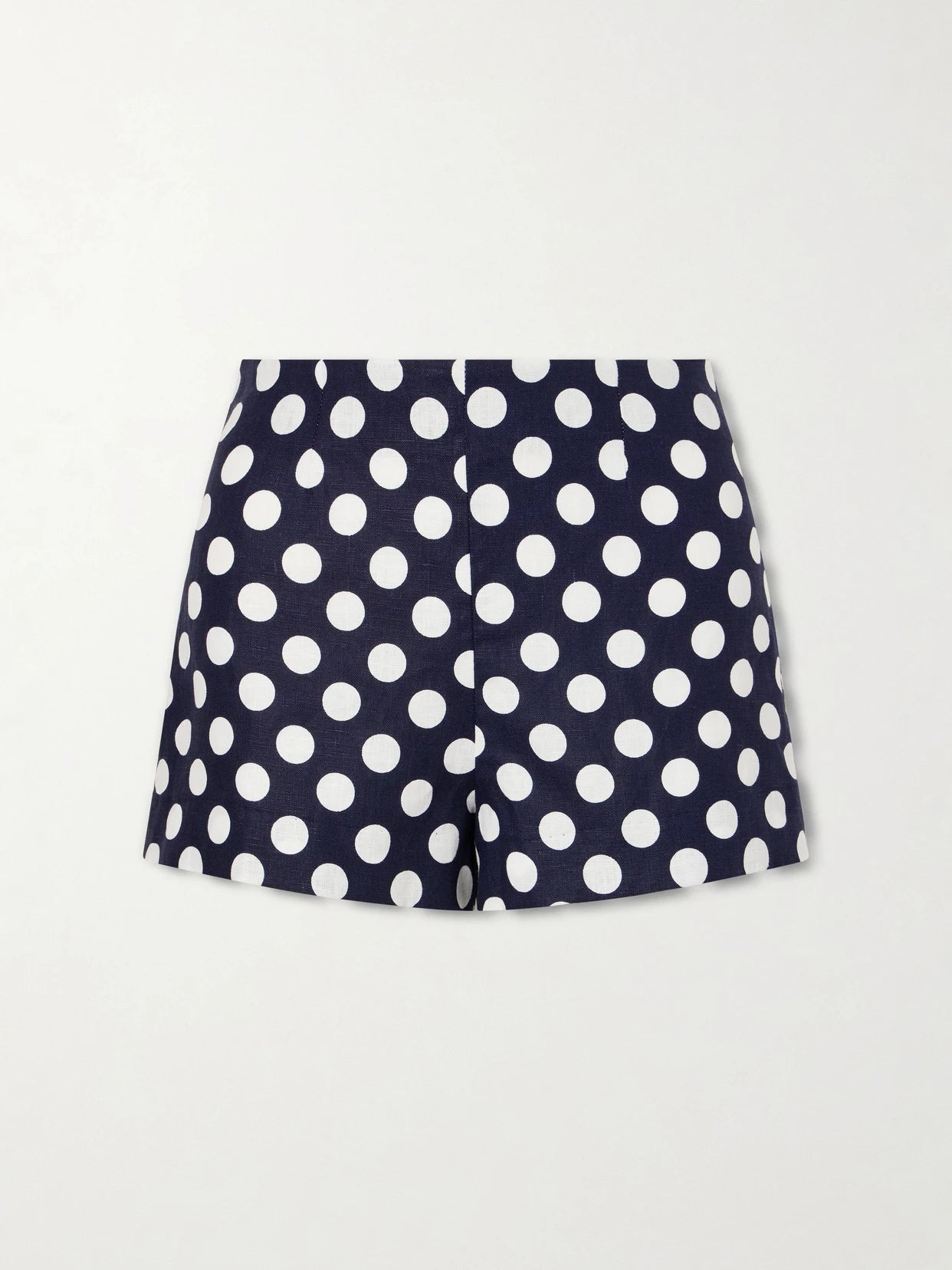 Lila Polka-dot Linen Shorts