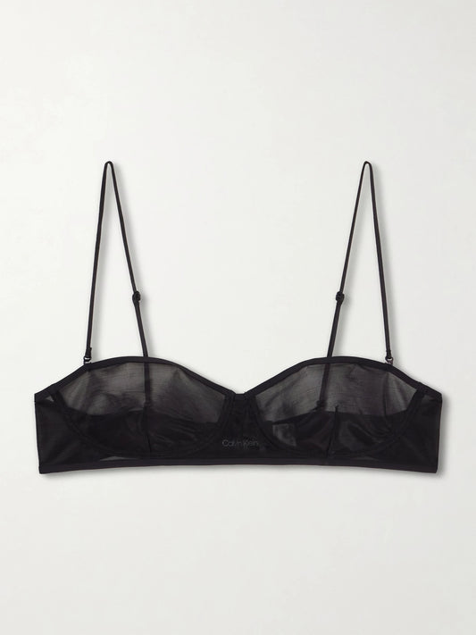 Image of Lingerie. Product name - Alden Balconette Bra in Black colour by brand - Calvin Klein Collection