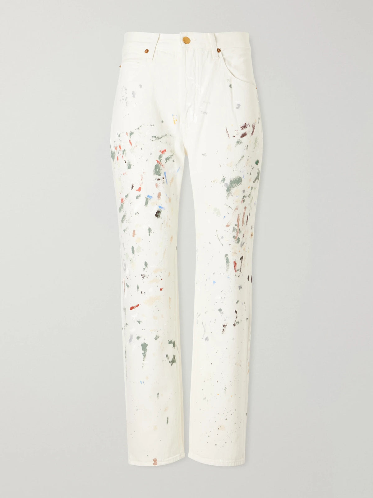Jamie Haller The Slouch Paint-splattered Low-rise Boyfriend Jeans