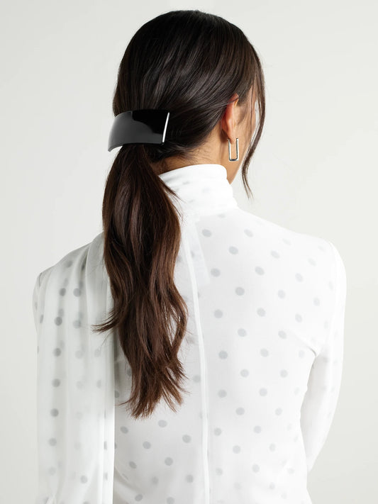 Image of Accessories. Product name - Monceau Acetate Hair Clip in Black colour by brand - Sophie Buhai