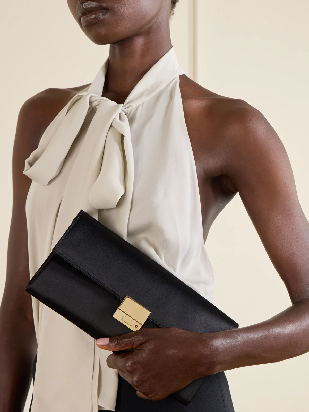 Image of Bags. Product name - Satin Clutch in Black colour by brand - TOM FORD