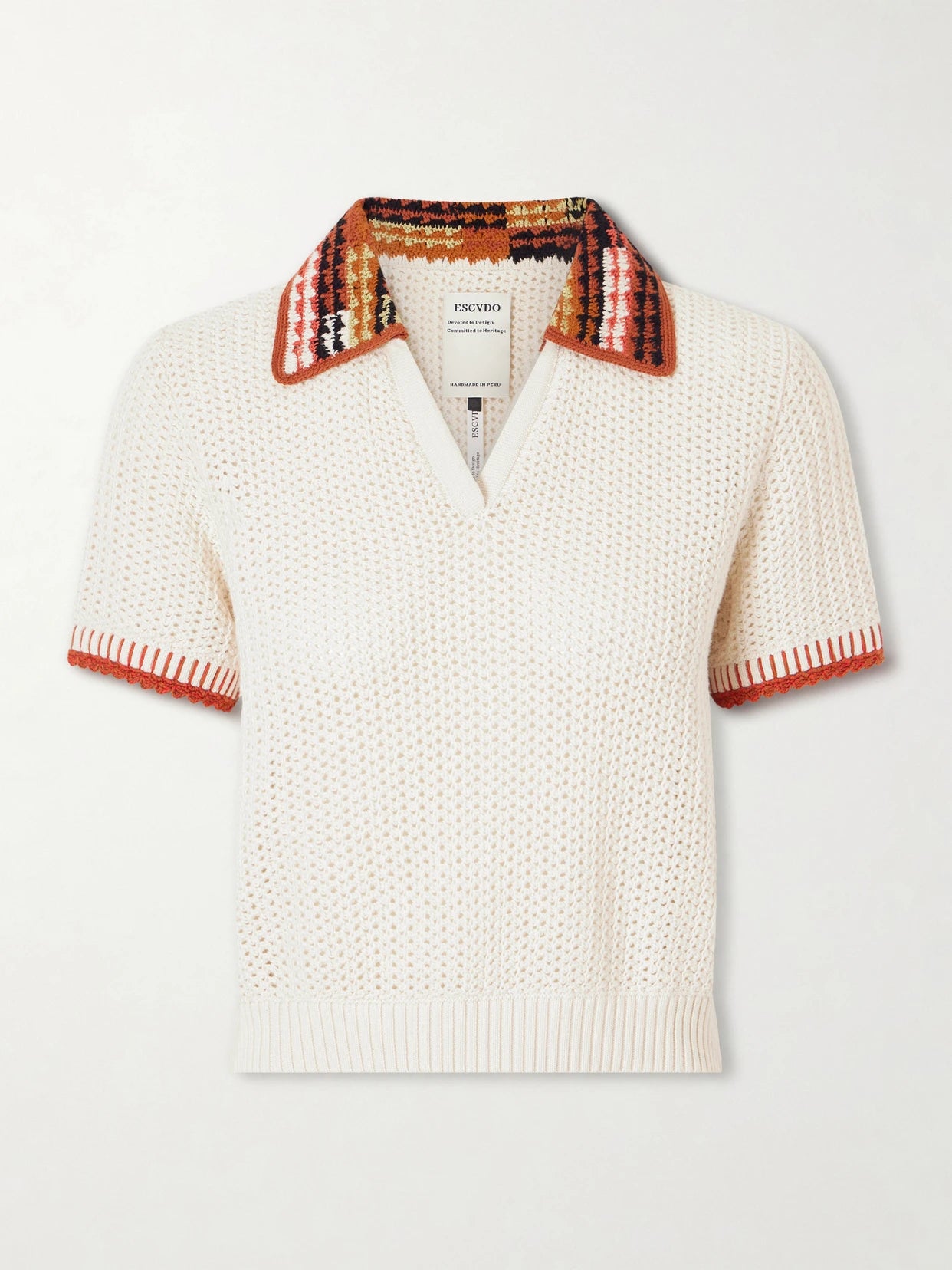 Lauri Crocheted Cotton Polo Shirt