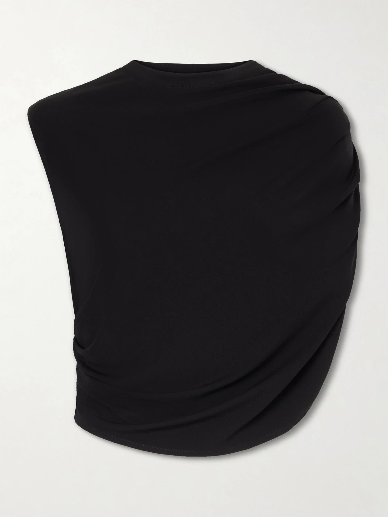 Celene Cropped Ruched Crepe Top