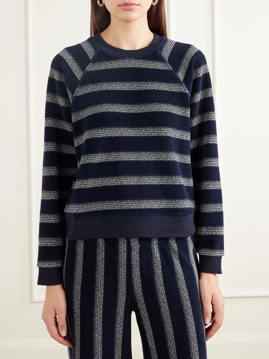 Suzie Kondi Tilos Striped Velour Sweatshirt