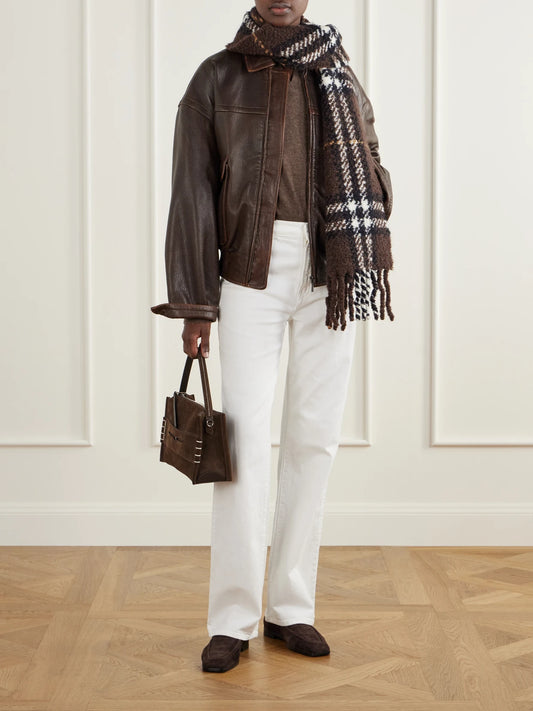 Burberry Fringe-detail Alpaca And Wool-blend Bouclé Scarf