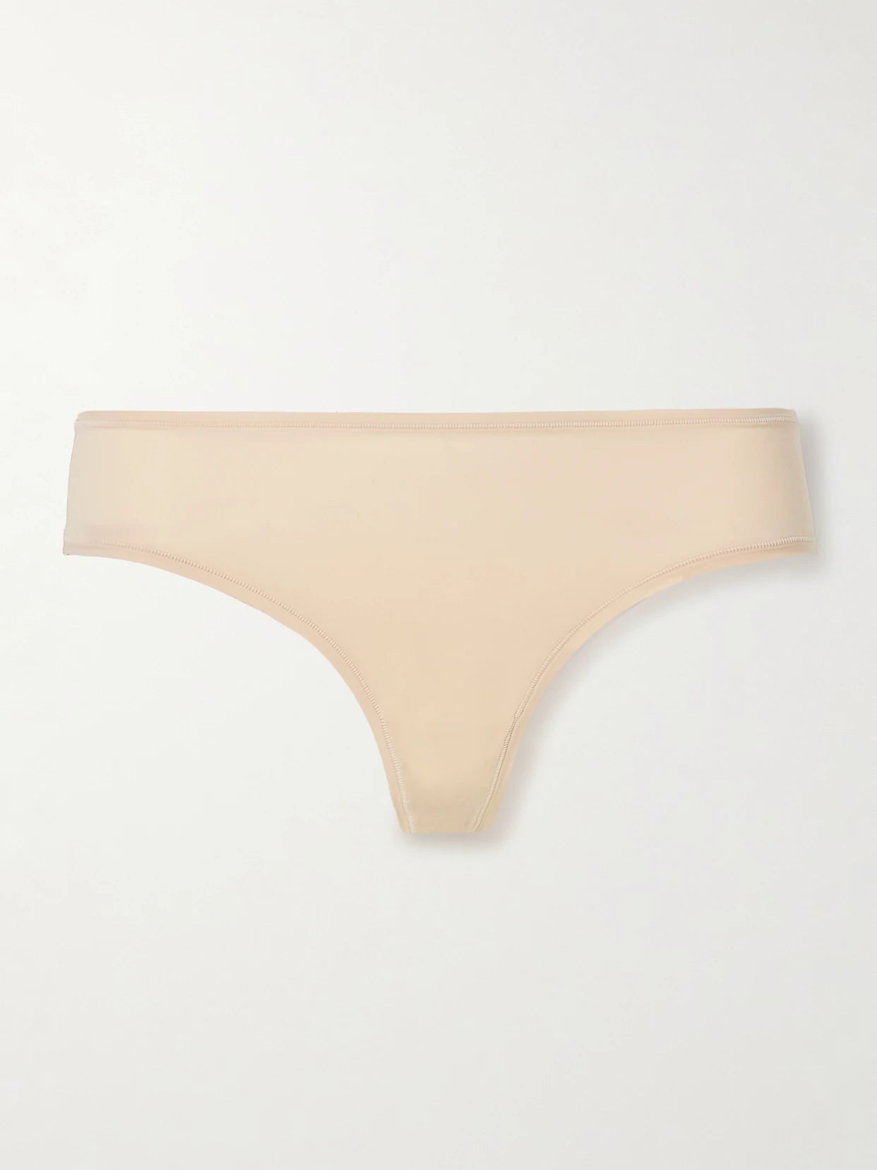 Image of Lingerie. Product name - Fits Everybody Thong in Sand colour by brand - SKIMS