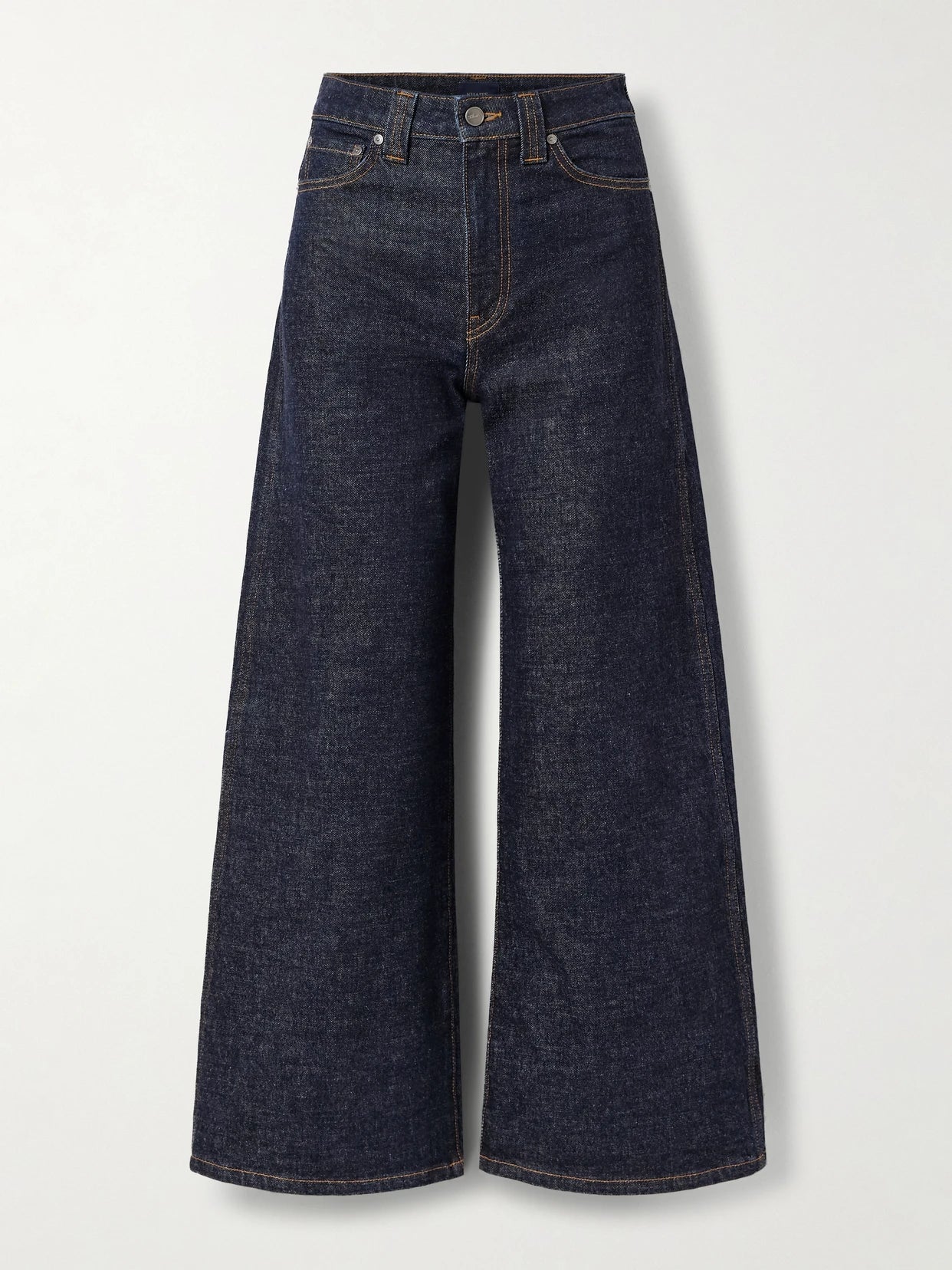 Image of Jeans. Product name - Delina High-rise Straight-leg Jeans in Dark denim colour by brand - KHAITE