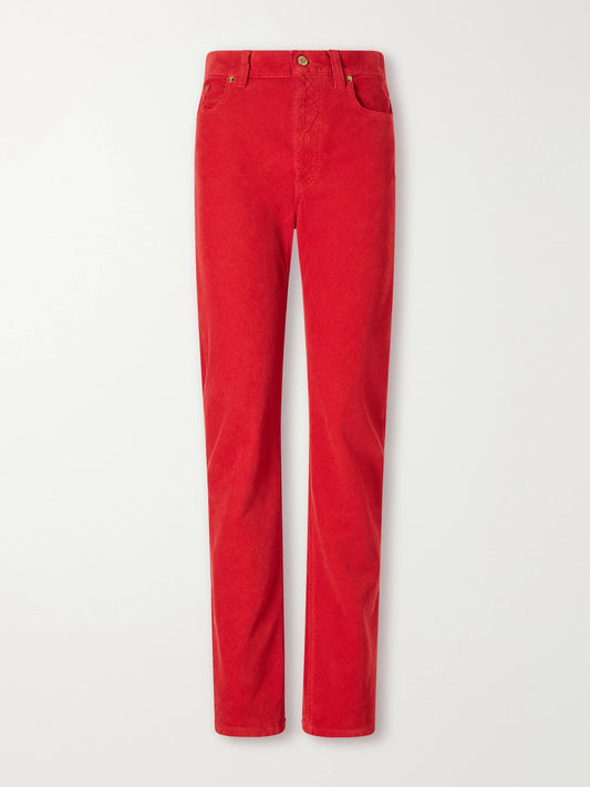 Versace Cotton-corduroy Straight-leg Pants