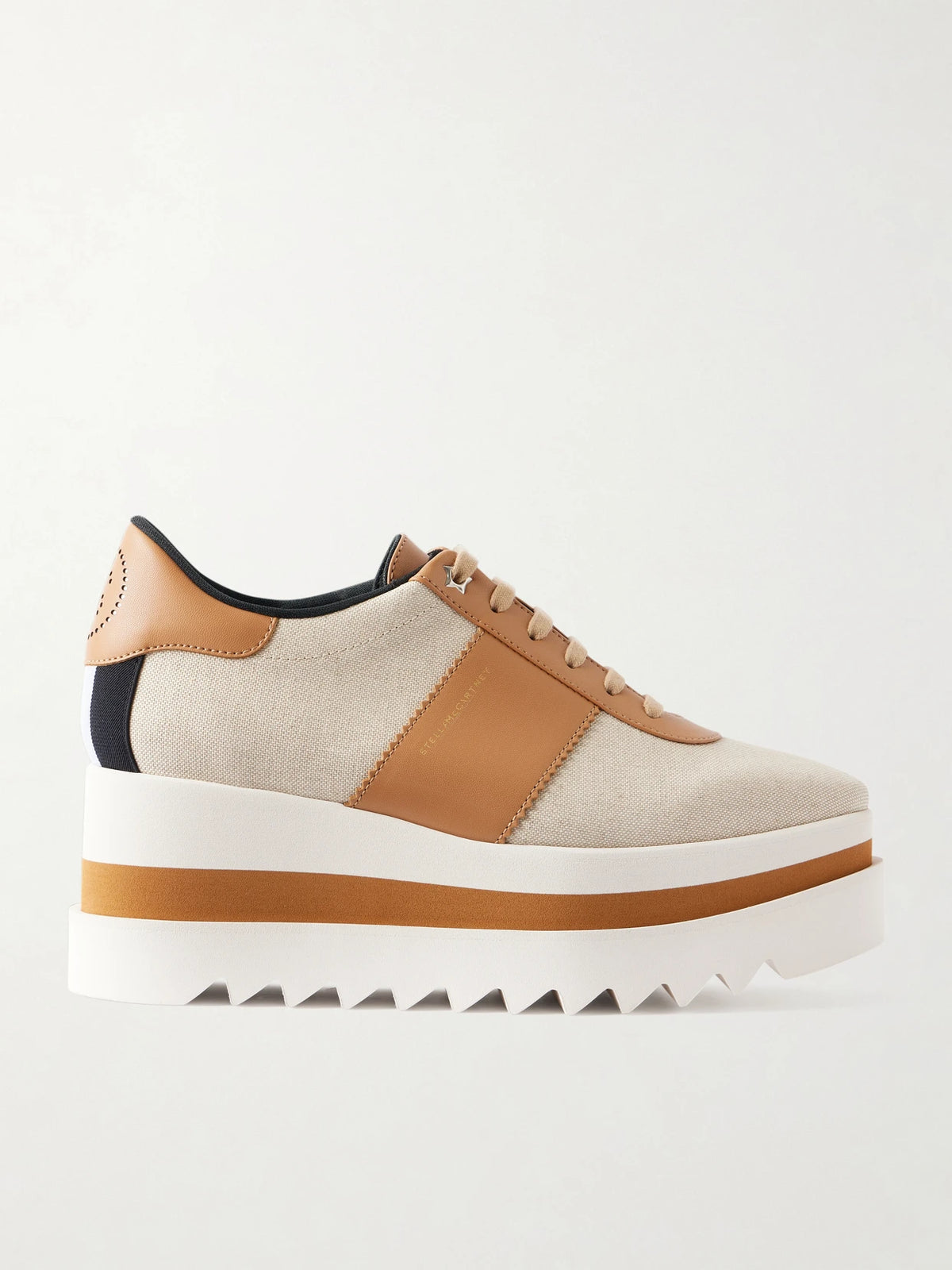 Sneak-elyse Salt And Pepper Exaggerated-sole Canvas Sneakers