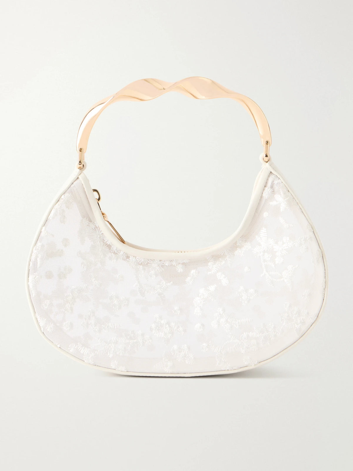 Nixi Twist Leather-trimmed Embroidered Mini Bag