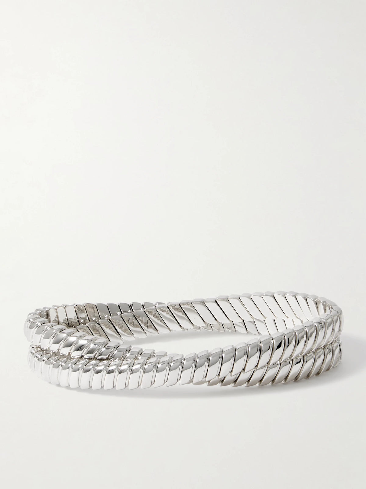 Double Cobra Silver-tone Bracelet