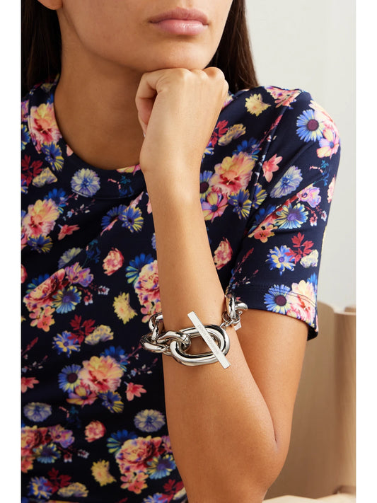 Image of Bracelets. Product name - Xl Silver-tone Bracelet in Multi colour by brand - RABANNE