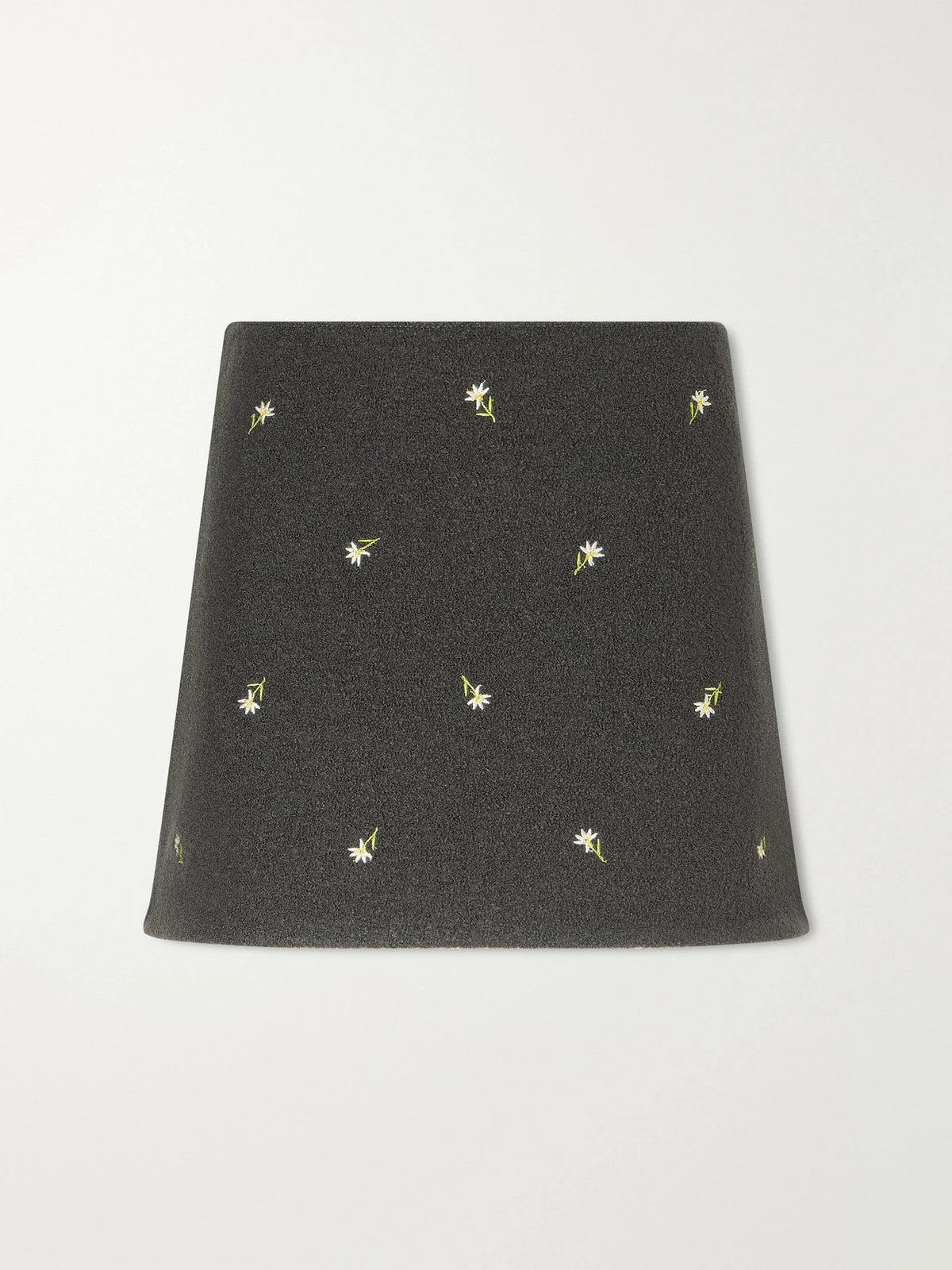 RIER Walker Floral-embroidered Felted Wool-fleece Mini Skirt
