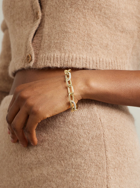 Image of Bracelets. Product name - Madison 18-karat Gold Diamond Bracelet in Multi colour by brand - David Yurman