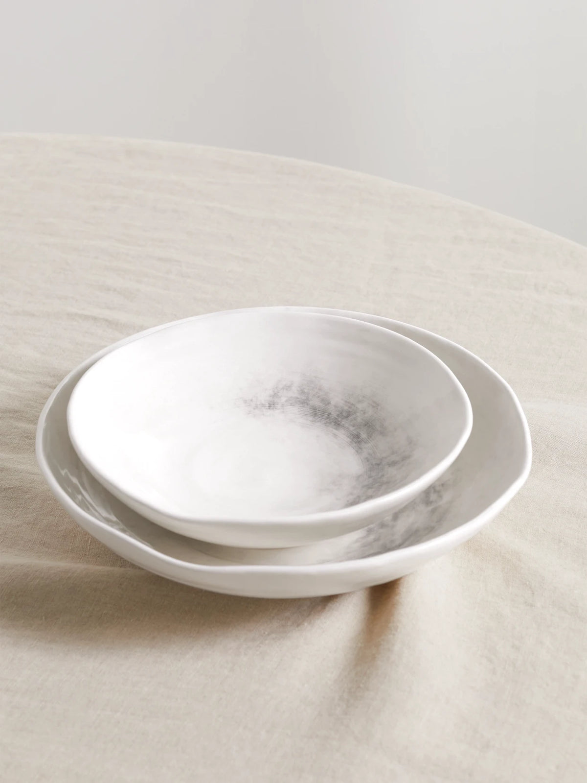 Set Of Two Glazed Ceramic Bowls