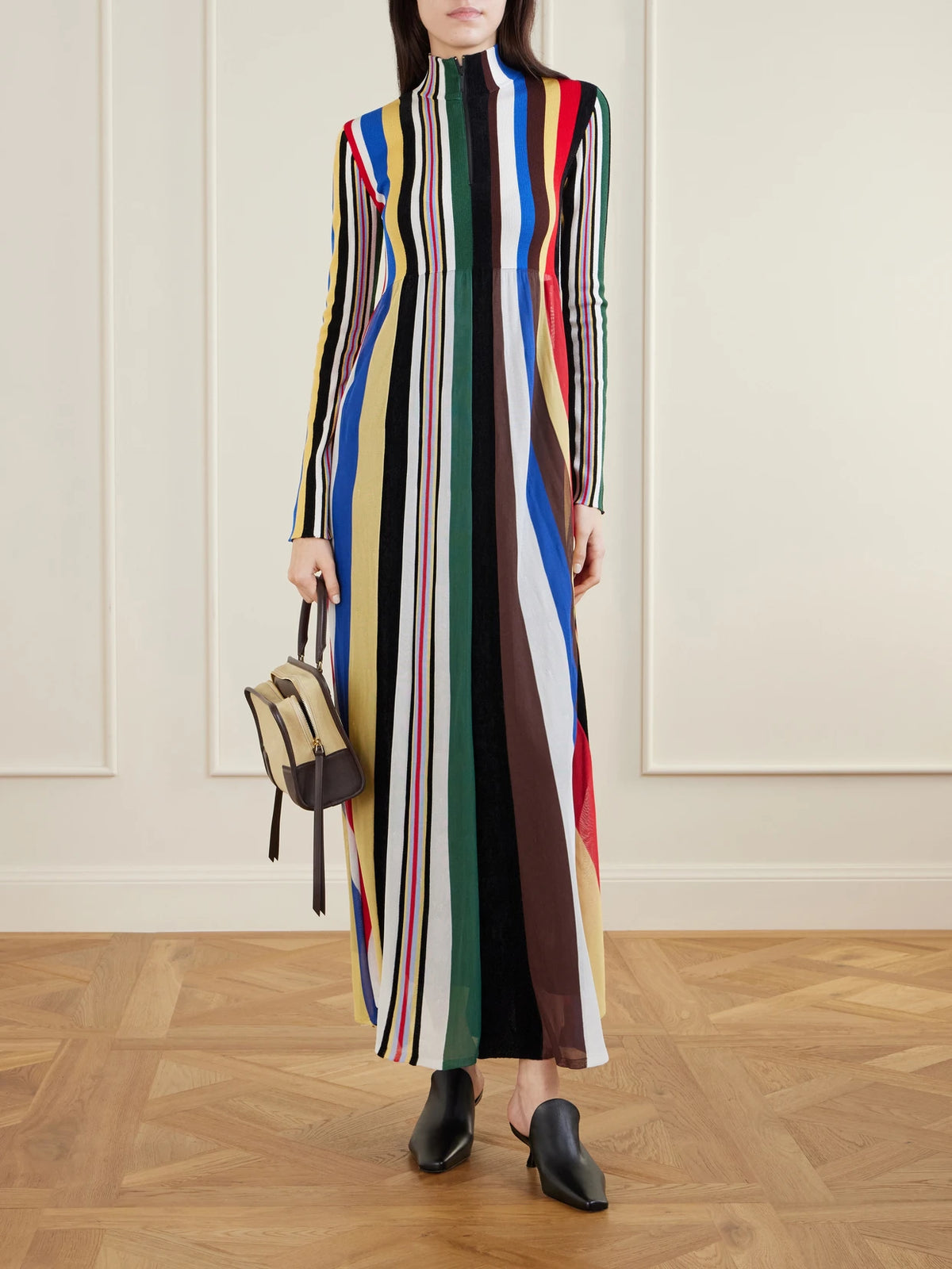 Image of Heels. Product name - Emily Leather Mules in Black colour by brand - LOEWE