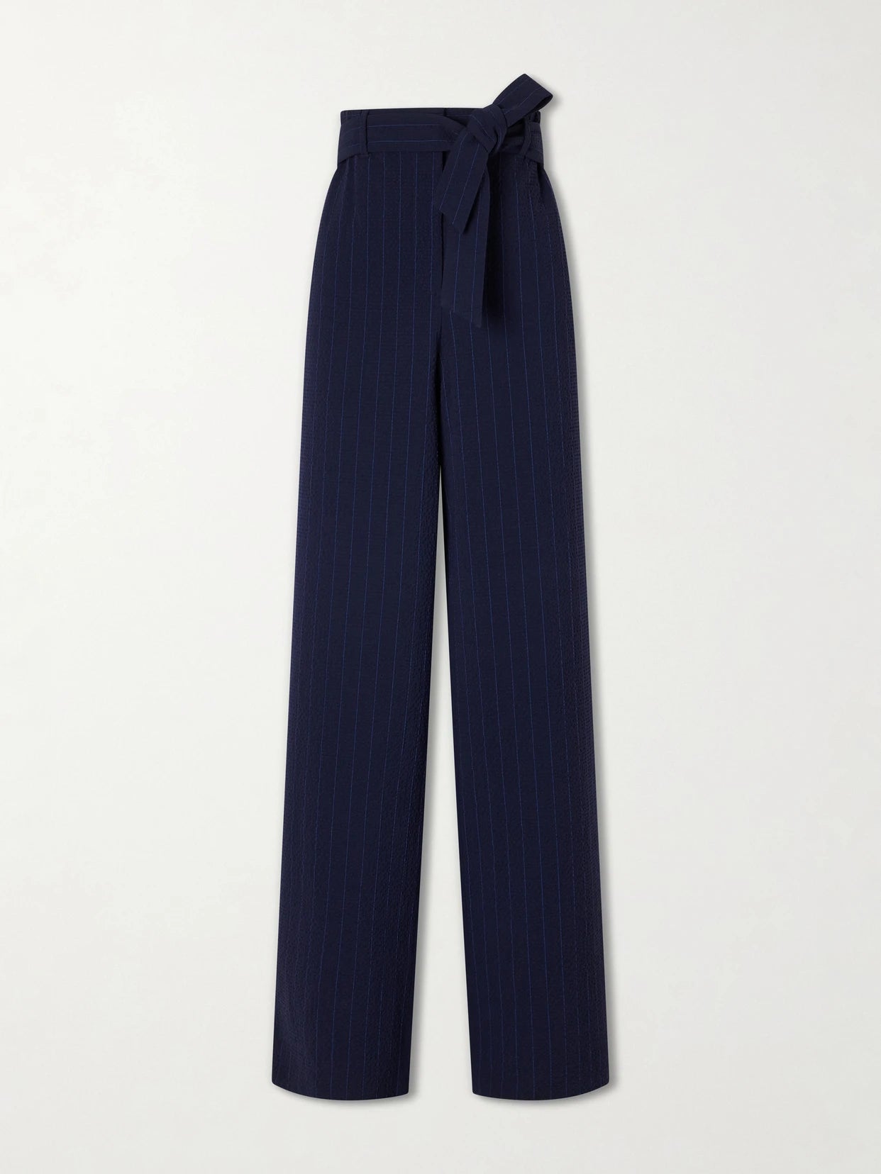 Striped Seersucker Virgin Wool-blend Pants