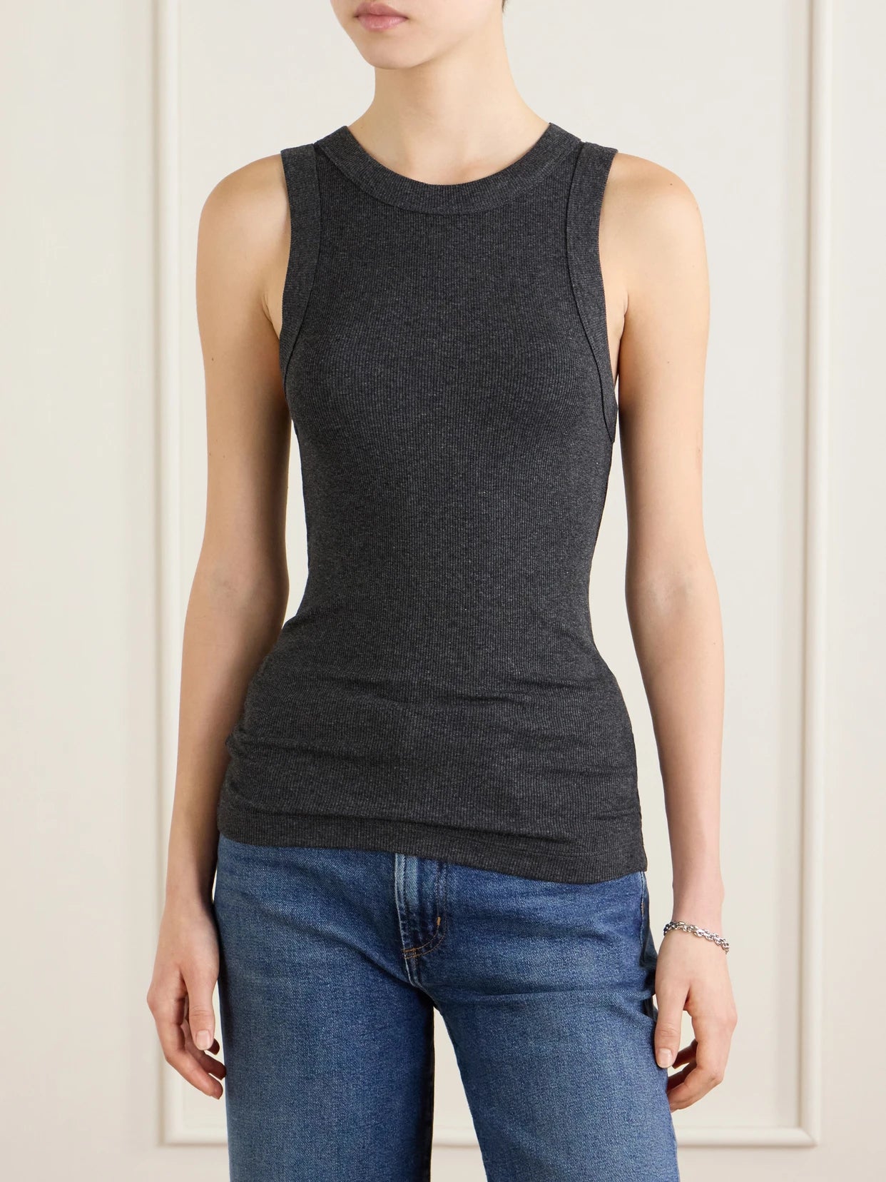 Leigh Ribbed Jersey Tank Top