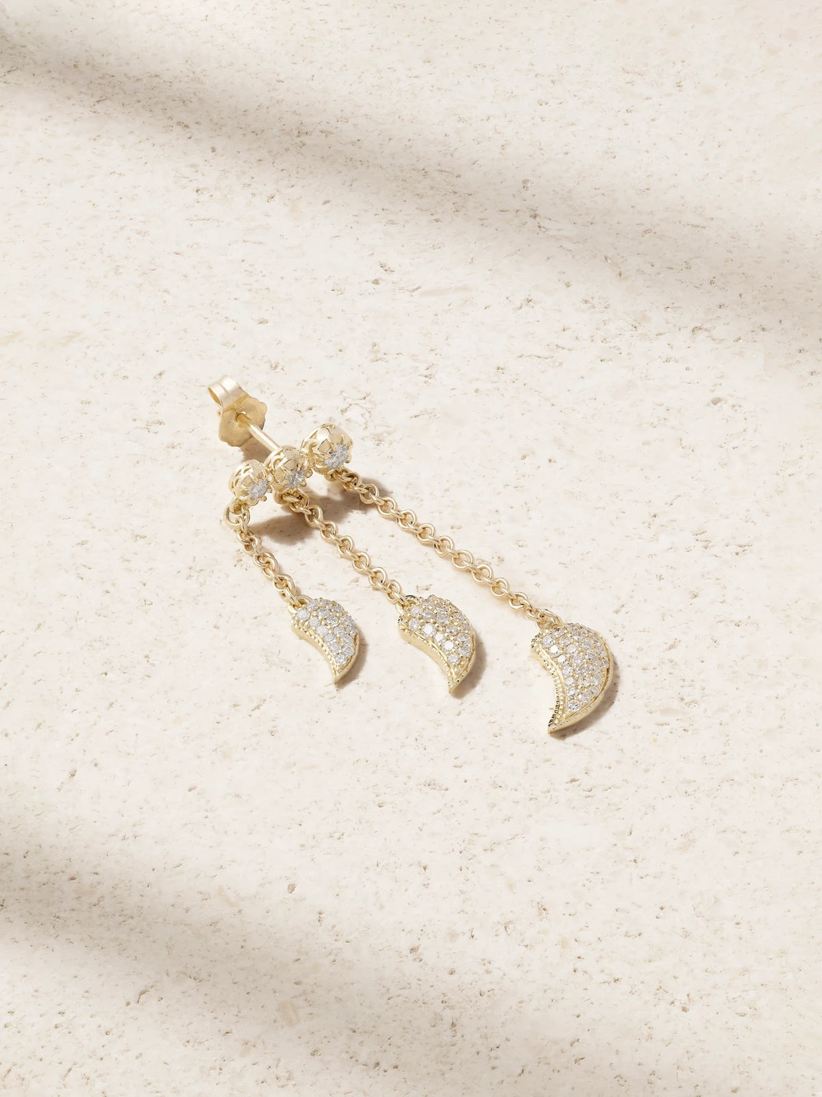 Triple Sophia 14-karat Gold Diamond Single Earring