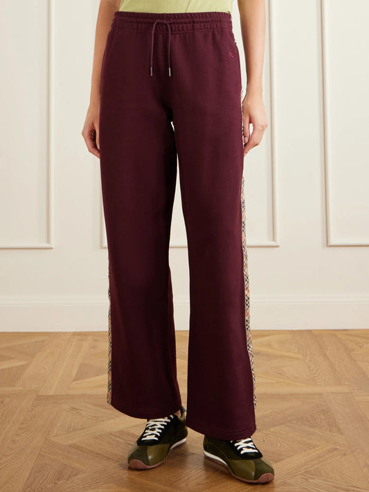 Jodie Checked Cotton-jersey Straight-leg Track Pants