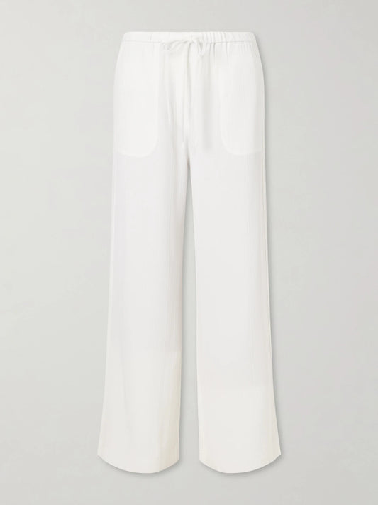 Striped Woven Wide-leg Pants