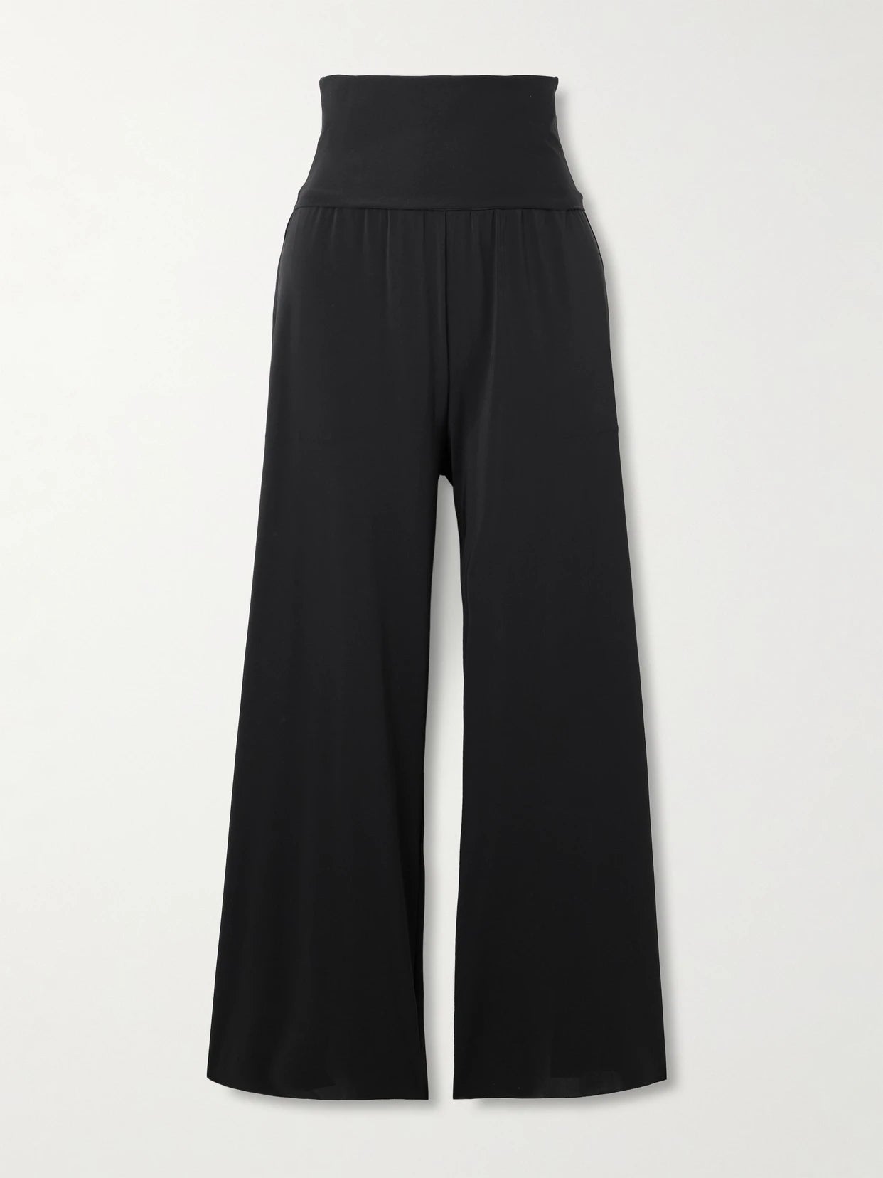 Image of a model wearing Pants. Product name - Les Essentiels Dao Convertible Wide-leg Pants in Black colour by brand - Eres