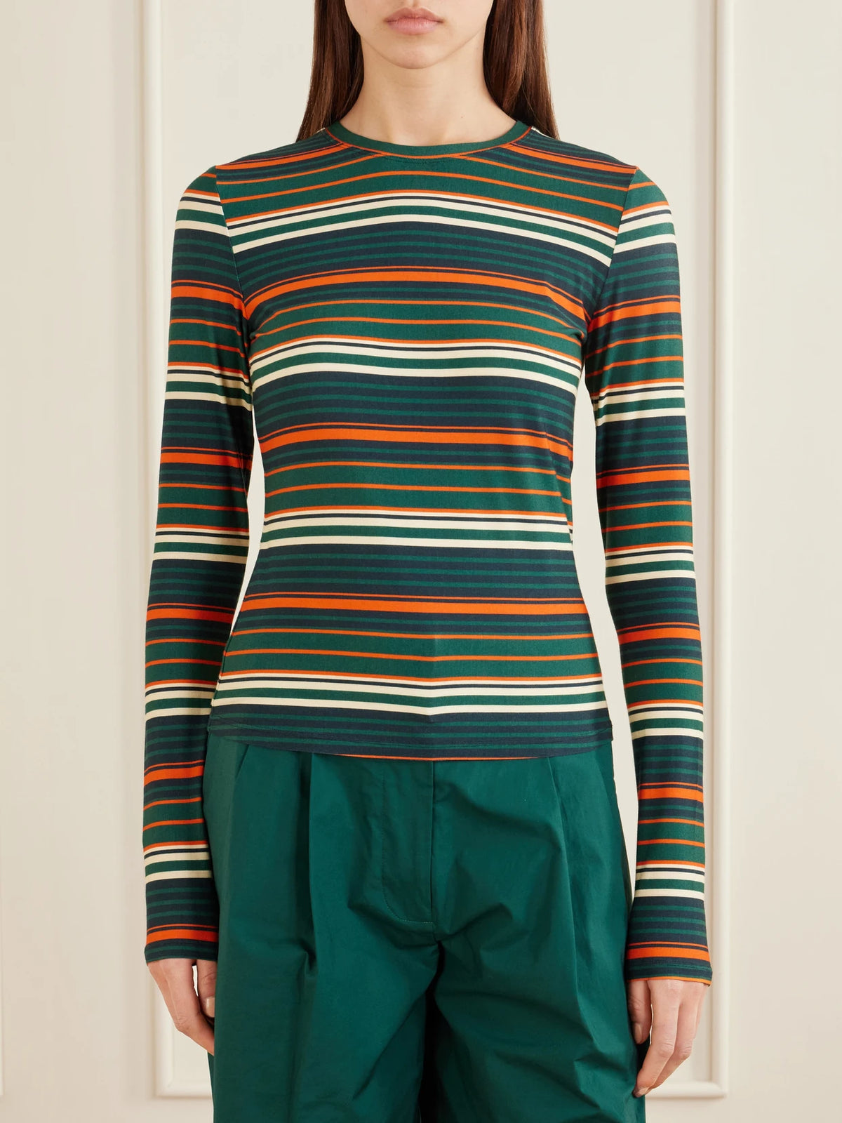 Proenza Schouler White Label Mae Striped Stretch-jersey T-shirt