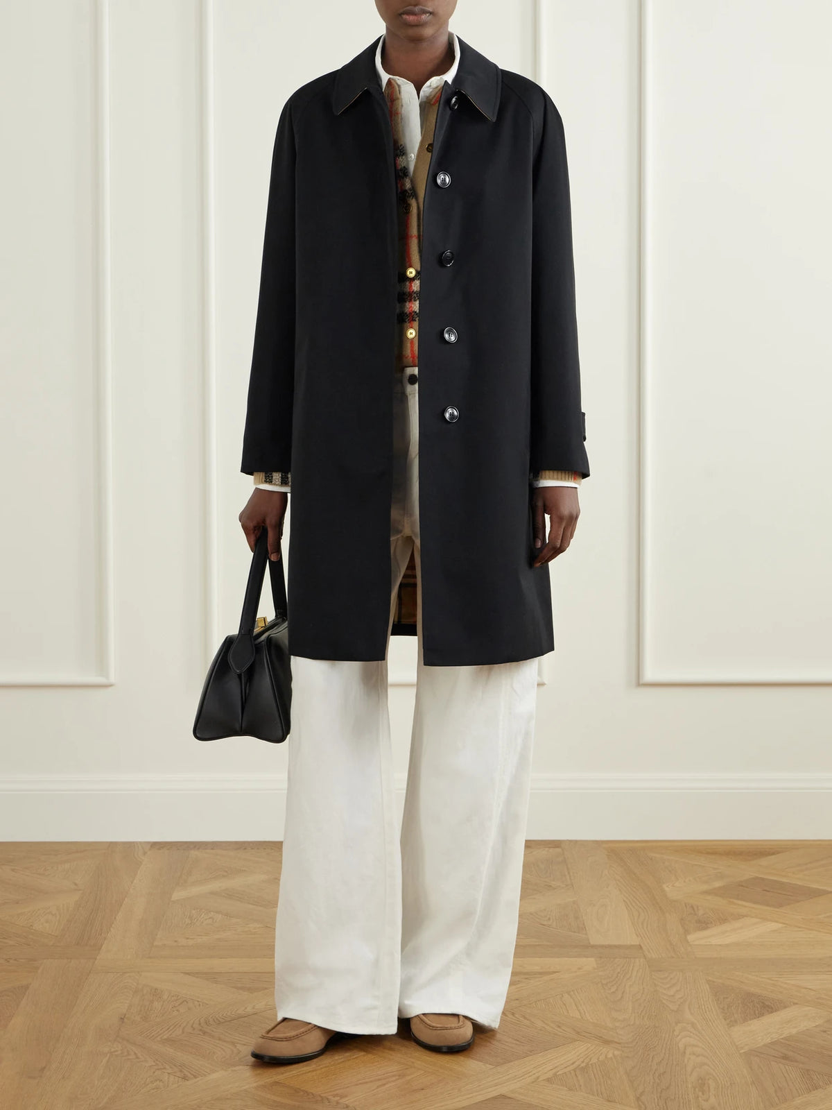 Image of Coats & Jackets. Product name - Cotton-gabardine Coat in Black colour by brand - Burberry