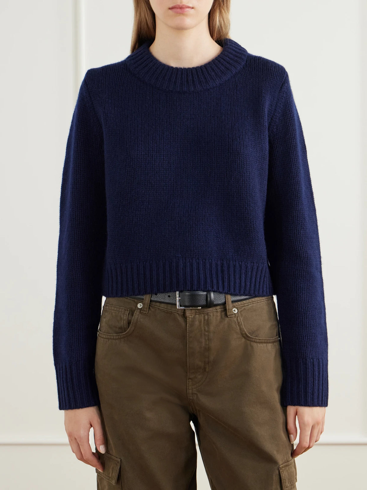 La Ligne Mini Marin Cropped Ribbed Wool And Cashmere-blend Sweater