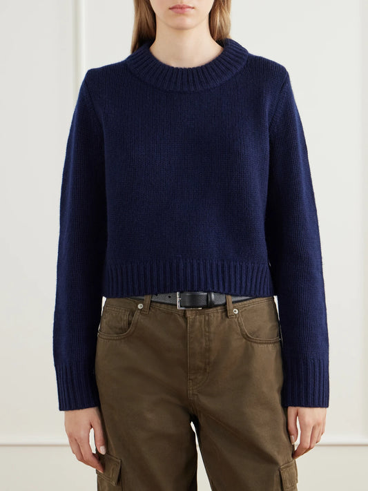 La Ligne Mini Marin Cropped Ribbed Wool And Cashmere-blend Sweater