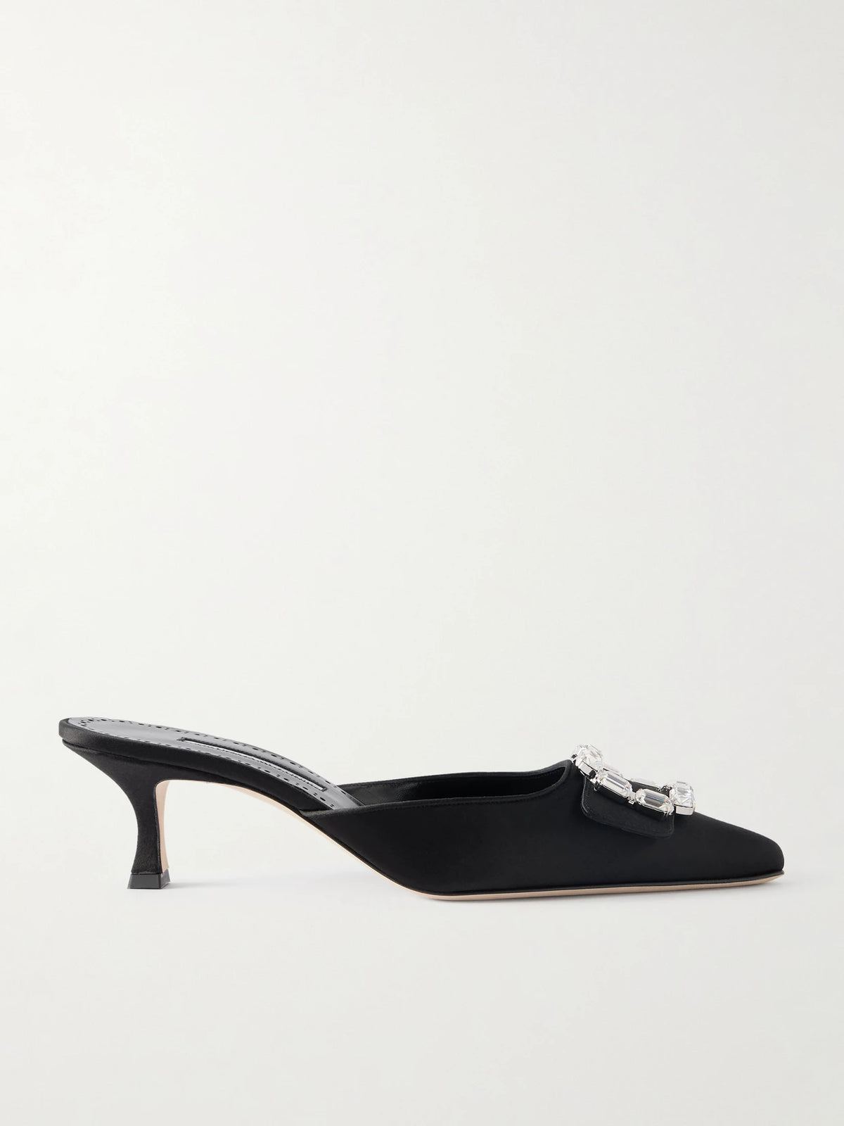 Mayjou 50 Crystal-embellished Satin Mules