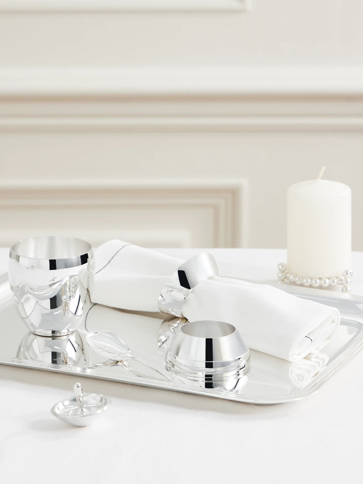 Image of Tableware. Product name - Uni Birth Egg Silver-plated Set in Multi colour by brand - Christofle
