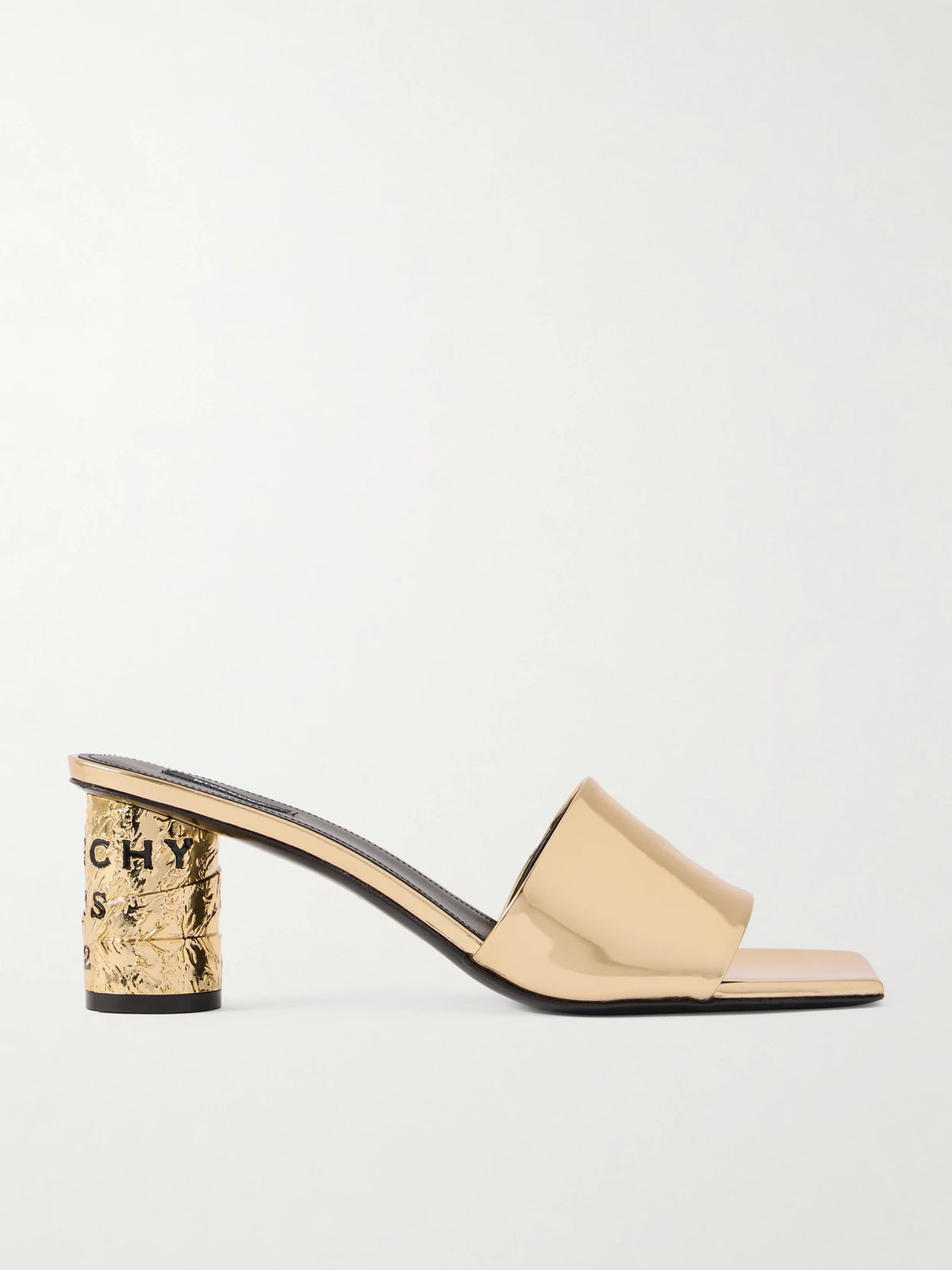 Tape Metallic Leather Mules