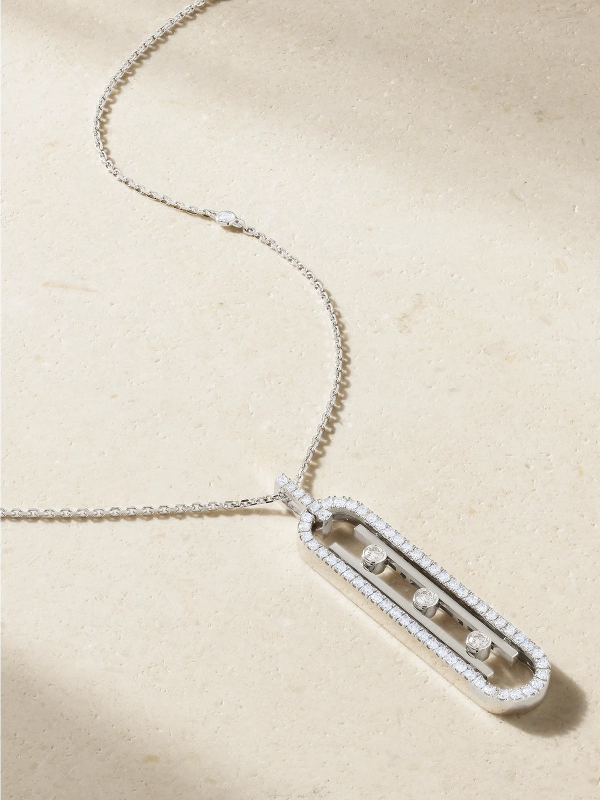 Move 10th 18-karat White Gold Diamond Necklace